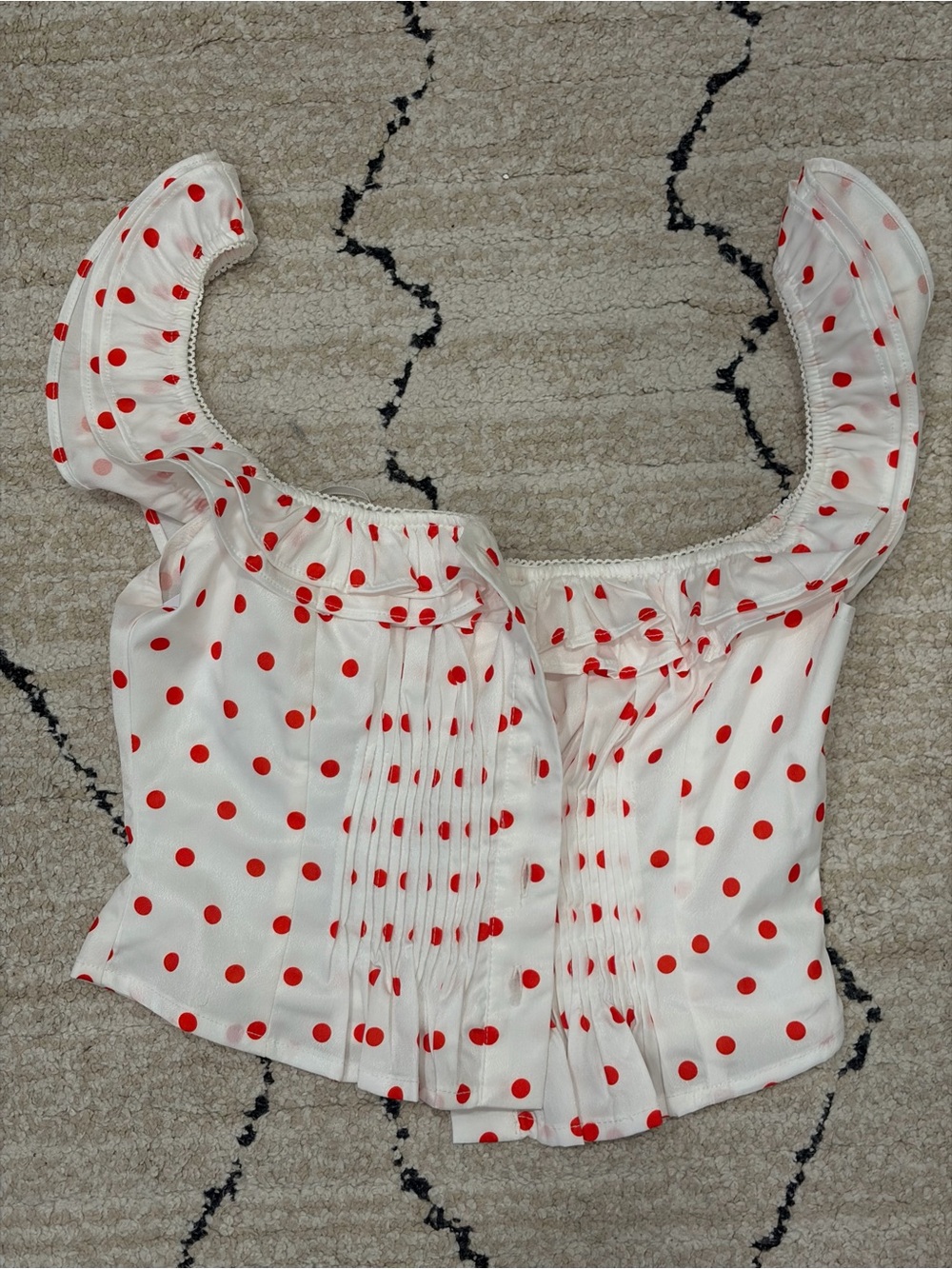 Princess Polly Isadoria Frill Red Polka Dot Top - Women